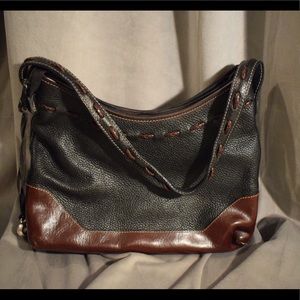 Brighton Black and Brown Shoulder Handbag